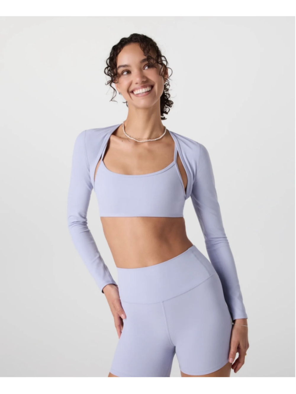 NWT Women's Vuori AllTheFeels Shrug Long Sleeve Top Lavender Mist Size L